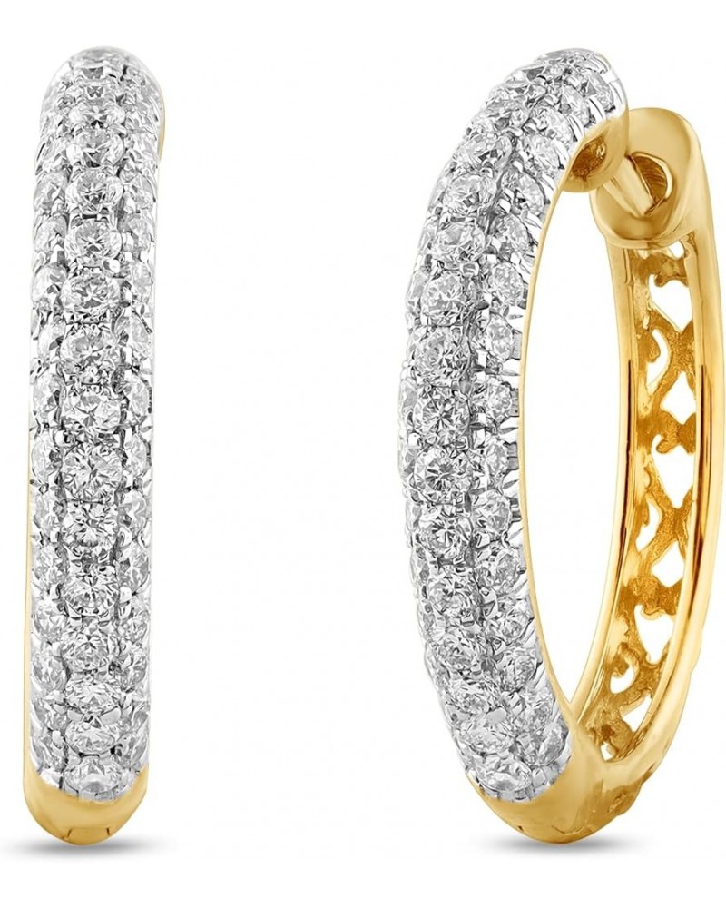 1-2 1/2 CT TW Lab Grown Diamond Earrings for Women | Crafted in Yellow Gold Plated Silver | The Ideal Pair of Big Dangling Si...