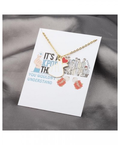 Singer Album Inspired Gift K-POP Merch Finger Heart Necklace for Fans It's A K-POP Thing Music Lover Gift ATEEZZFingerNecklac...