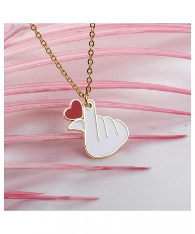 Singer Album Inspired Gift K-POP Merch Finger Heart Necklace for Fans It's A K-POP Thing Music Lover Gift ATEEZZFingerNecklac...