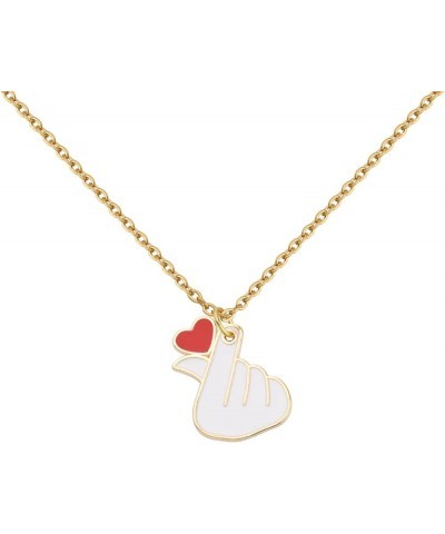 Singer Album Inspired Gift K-POP Merch Finger Heart Necklace for Fans It's A K-POP Thing Music Lover Gift ATEEZZFingerNecklac...