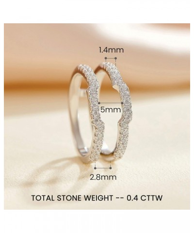 Cubic Zirconia Curved Wedding Band for Women Guard Ring Enhancers Engagement Ring 925 Sterling Silver/Rose Gold/Yellow Gold S...