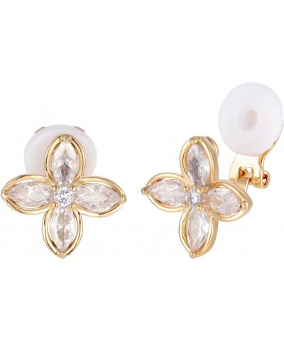 Sparkly Clip on Stud Earrings for Girls Women, Clear Cubic Zirconia Non-Pierced Earrings $8.84 Earrings