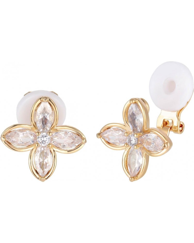 Sparkly Clip on Stud Earrings for Girls Women, Clear Cubic Zirconia Non-Pierced Earrings $8.84 Earrings