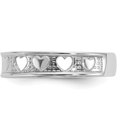 Solid 14k White Gold Hearts Toe Ring Adjustable $45.51 Body Jewelry