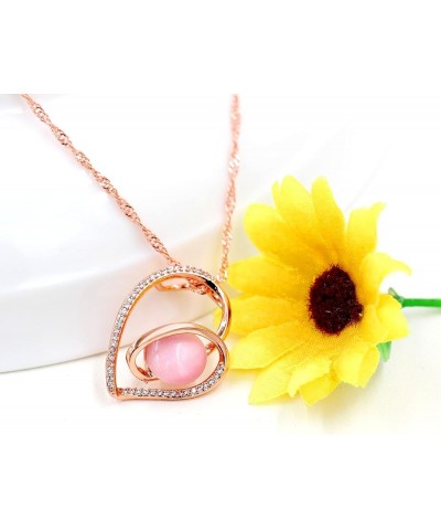 Crystal Heart Necklace Love Pendant Wedding Valentines Jewelry for Women Y1068 $7.79 Necklaces