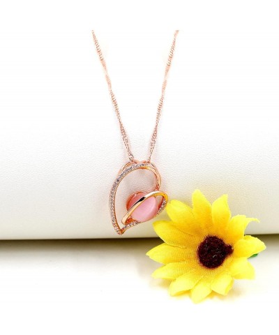 Crystal Heart Necklace Love Pendant Wedding Valentines Jewelry for Women Y1068 $7.79 Necklaces