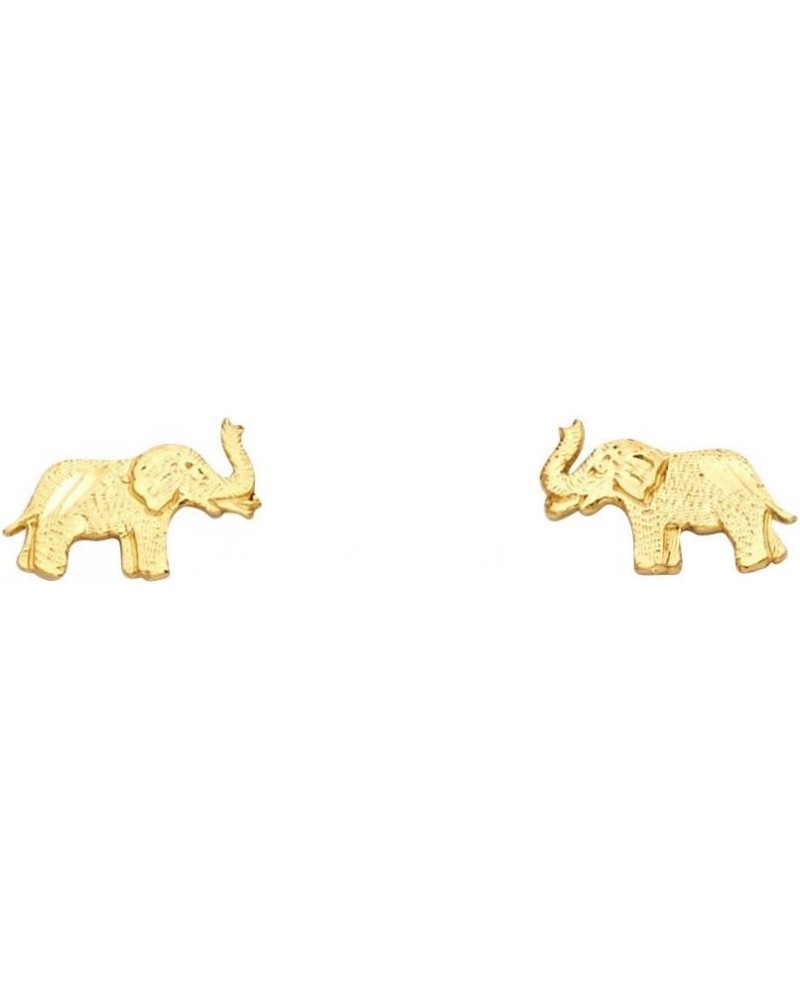 14k Yellow Gold Elephant Stud Earrings (10 X 7mm) $33.84 Earrings