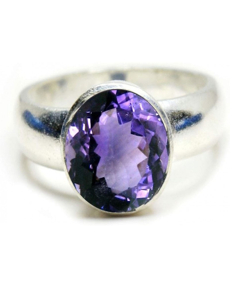 Choose Your Real Gemstone Ring Oval Shape 925 Sterling Silver Faceted Birthstone Jewelry 4-13 natural-faceted amethyst $14.62...