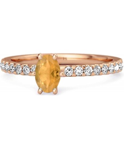 Multi Choice Your Gemstone 925 Sterling Silver 0.25 Ctw Rose Gold Plated Solitaire Accent Dazzling Ring Citrine $19.53 Rings