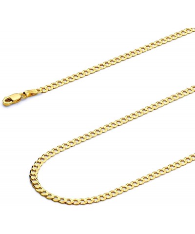 14k REAL Yellow OR White Gold Solid 2.5mm Cuban Curb Chain Necklace with Lobster Claw Clasp Yellow Gold 22 Inches $144.06 Nec...