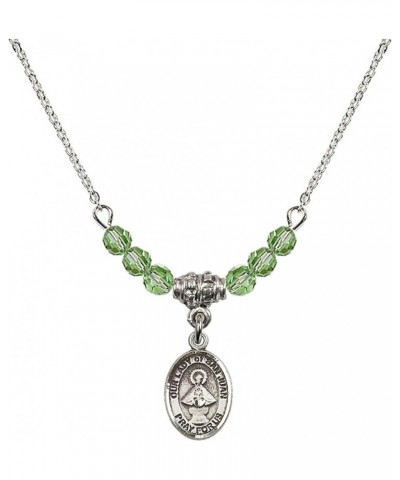 August Birth Month Bead Necklace with Catholic Patron Saint Petite Charm, 18 Inch Our Lady of San Juan $33.24 Necklaces