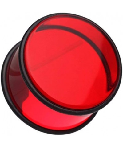 Basic Acrylic No Flare Ear Gauge Plug 7/8" (22mm), Red $9.85 Body Jewelry