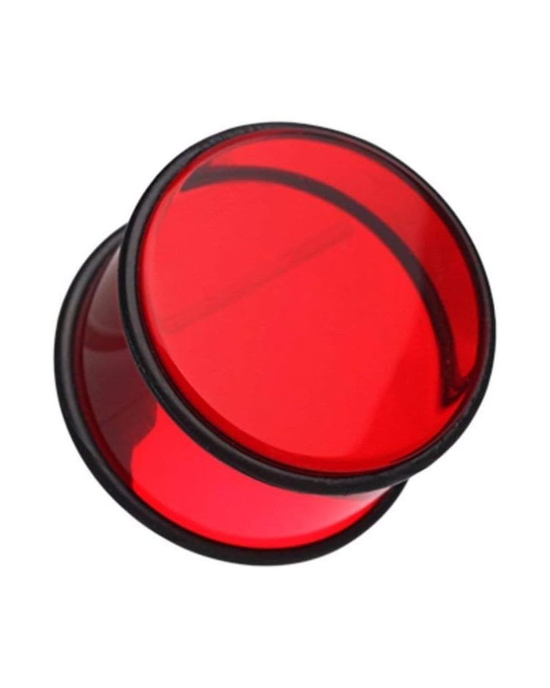 Basic Acrylic No Flare Ear Gauge Plug 7/8" (22mm), Red $9.85 Body Jewelry