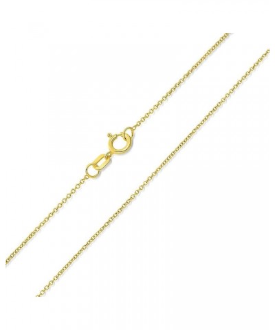 14k Yellow Gold, White Gold, or Rose Gold 0.5mm Dainty Rolo Cable Chain Chain Necklace with Spring Ring Clasp 18 Inches Yello...