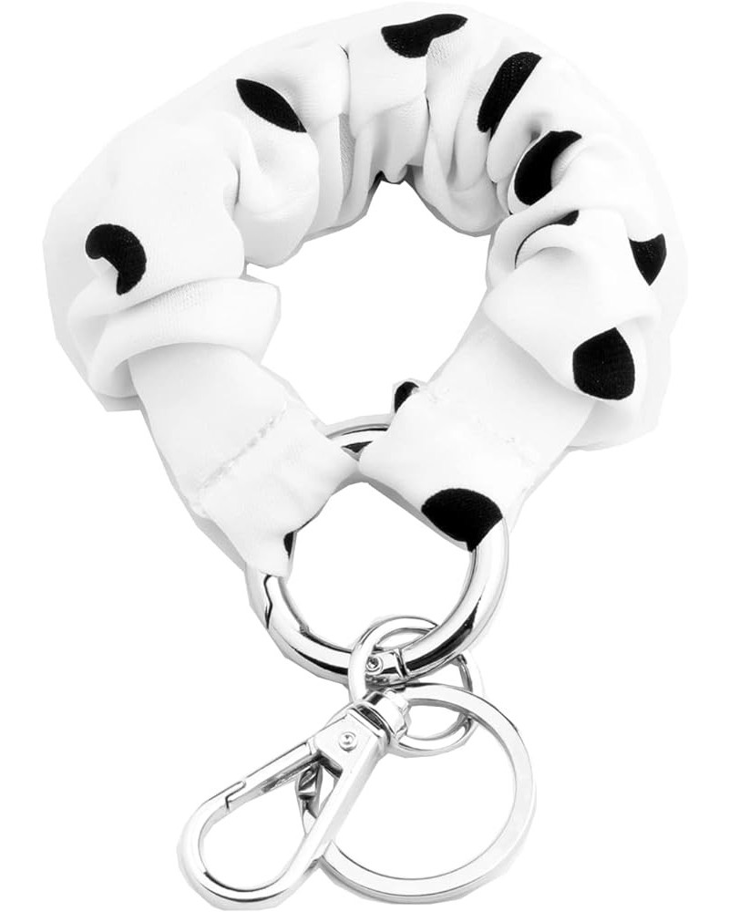 Polka Dot Wristlet Bracelet Multi-functional Stretchy Removable Key Ring White $8.31 Bracelets