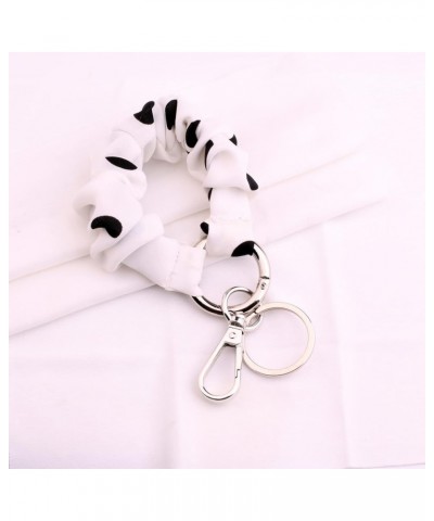 Polka Dot Wristlet Bracelet Multi-functional Stretchy Removable Key Ring White $8.31 Bracelets