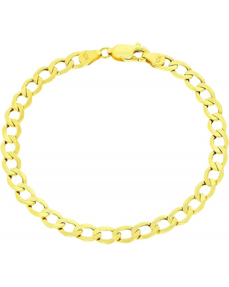 10k Yellow Gold 5.5mm Cuban Curb Link Chain Bracelet, Womens Mens Jewelry 7" 7.5" 8" 8.5" 9 Yellow 7.5 $88.92 Bracelets