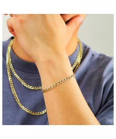 10k Yellow Gold 5.5mm Cuban Curb Link Chain Bracelet, Womens Mens Jewelry 7" 7.5" 8" 8.5" 9 Yellow 7.5 $88.92 Bracelets