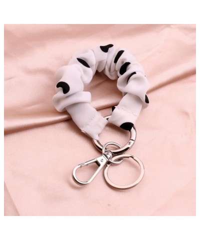 Polka Dot Wristlet Bracelet Multi-functional Stretchy Removable Key Ring White $8.31 Bracelets