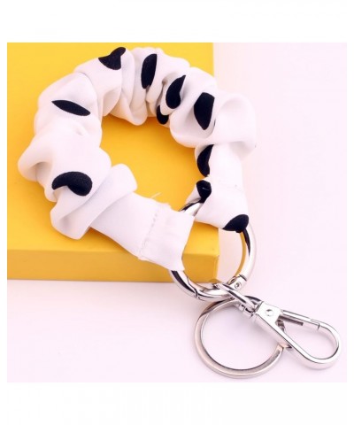 Polka Dot Wristlet Bracelet Multi-functional Stretchy Removable Key Ring White $8.31 Bracelets