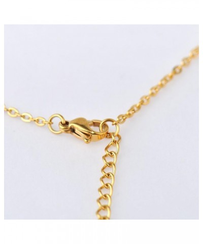 Disc Initial Necklace Gold & Silver for Women Girls Stainless Steel Statement Jewelry Gift Idea Gold E $5.71 Necklaces