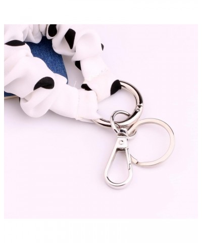 Polka Dot Wristlet Bracelet Multi-functional Stretchy Removable Key Ring White $8.31 Bracelets