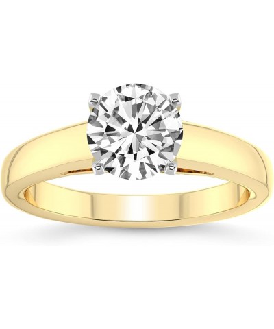 1 Carat -5 Carat | IGI Certified Lab Grown Diamond Engagement Ring | 14K Or 18K in White, Yellow Or Rose Gold | Allen Flat Ba...