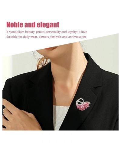 Swan Brooch, Glitter Fashionable Women Rhinestone Pins Animal Brooch Bridal Brooch Pin for Wedding (Pink) $5.91 Brooches & Pins