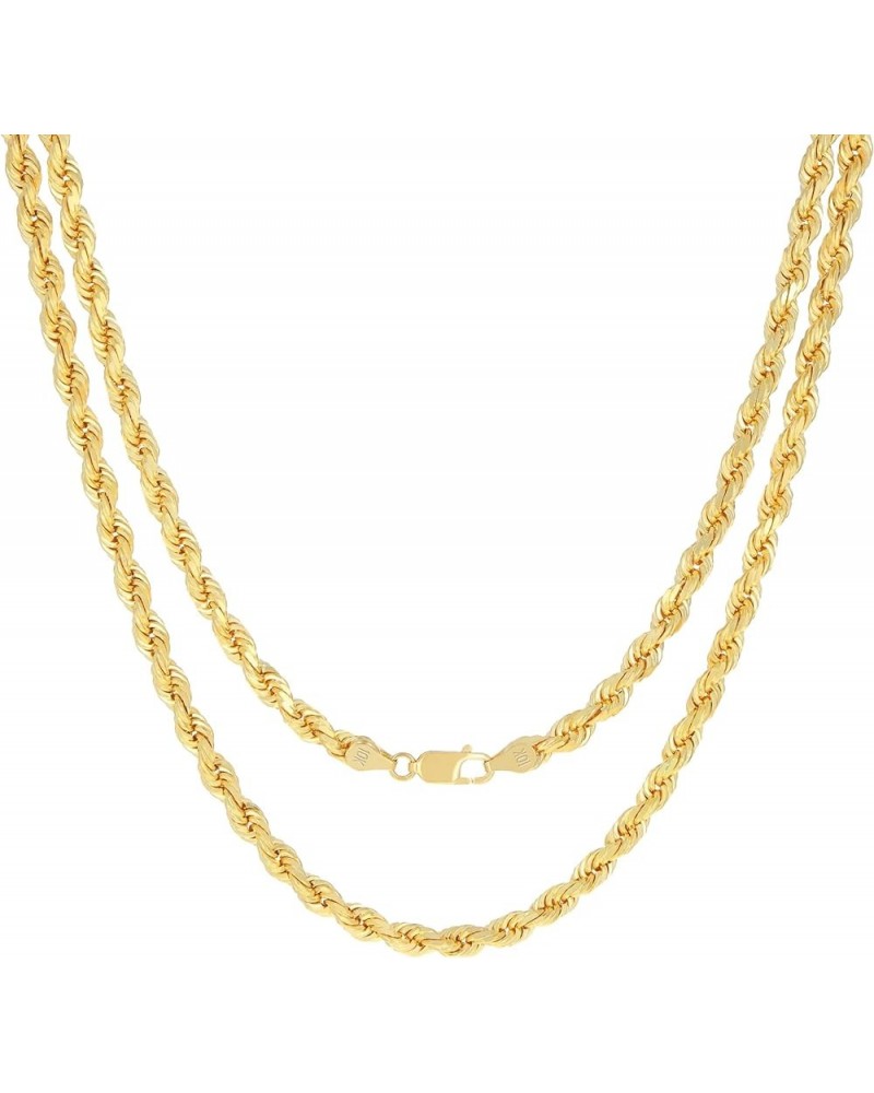 10k Yellow Gold 5mm Rope Chain Diamond Cut Necklace, Mens Womens Jewelry 16" 18" 20" 22" 24" 26" 28" 30 28 $192.06 Necklaces