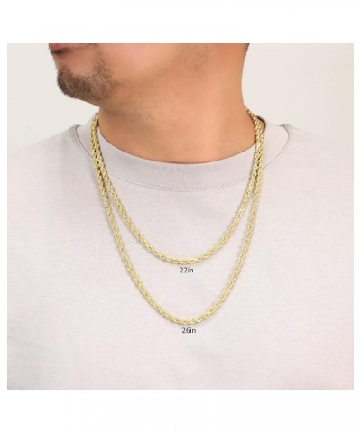 10k Yellow Gold 5mm Rope Chain Diamond Cut Necklace, Mens Womens Jewelry 16" 18" 20" 22" 24" 26" 28" 30 28 $192.06 Necklaces