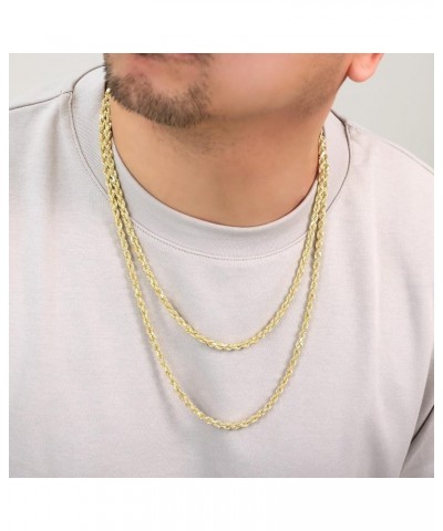 10k Yellow Gold 5mm Rope Chain Diamond Cut Necklace, Mens Womens Jewelry 16" 18" 20" 22" 24" 26" 28" 30 28 $192.06 Necklaces