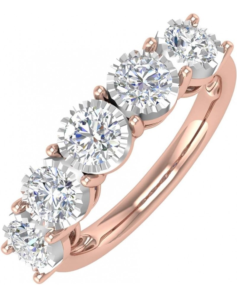 1 Carat 5-Stone Diamond Wedding Band Ring in 14K Gold - IGI Certified Rose Gold $166.50 Bracelets