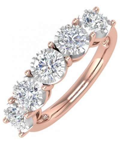 1 Carat 5-Stone Diamond Wedding Band Ring in 14K Gold - IGI Certified Rose Gold $166.50 Bracelets