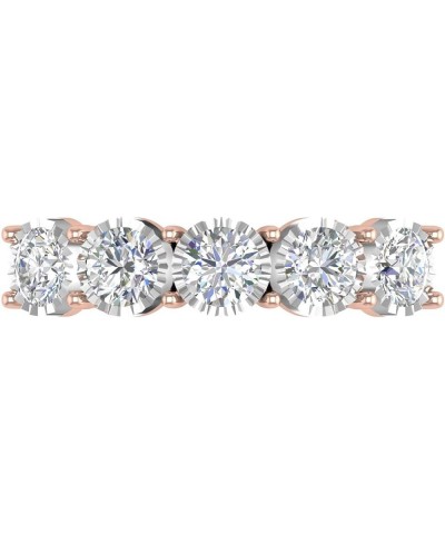 1 Carat 5-Stone Diamond Wedding Band Ring in 14K Gold - IGI Certified Rose Gold $166.50 Bracelets