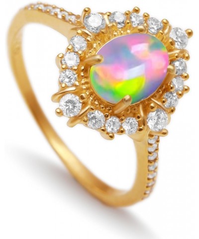 Exquisite Opal Rings for Women - Stunning Promise Ring for Engagement & Gift – Natural Ethiopian Fire Opal Ring, Anniversary ...