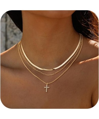 Cross Gold Layered Choker Neckalce for Women Dainty Cross Layering Pendant Necklace 14K Gold Plated Simple Trendy Jewelry for...