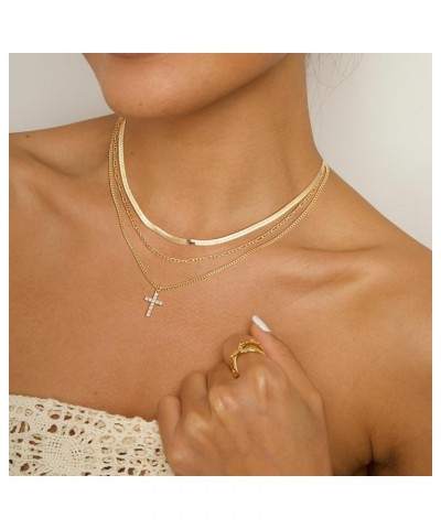 Cross Gold Layered Choker Neckalce for Women Dainty Cross Layering Pendant Necklace 14K Gold Plated Simple Trendy Jewelry for...