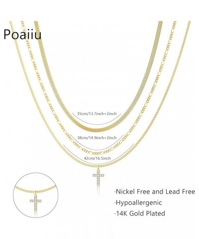 Cross Gold Layered Choker Neckalce for Women Dainty Cross Layering Pendant Necklace 14K Gold Plated Simple Trendy Jewelry for...