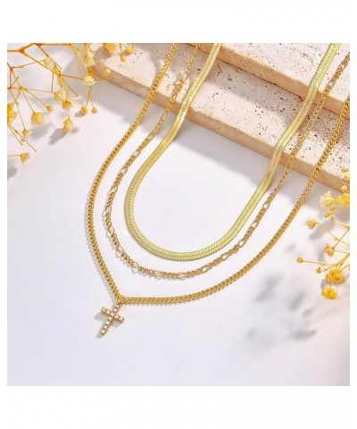 Cross Gold Layered Choker Neckalce for Women Dainty Cross Layering Pendant Necklace 14K Gold Plated Simple Trendy Jewelry for...