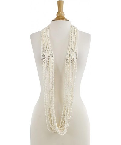 White Nasa Shell Long Lei Necklace - 12-Strands 3 $22.77 Necklaces