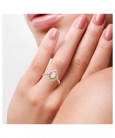 Exquisite Opal Rings for Women - Stunning Promise Ring for Engagement & Gift – Natural Ethiopian Fire Opal Ring, Anniversary ...