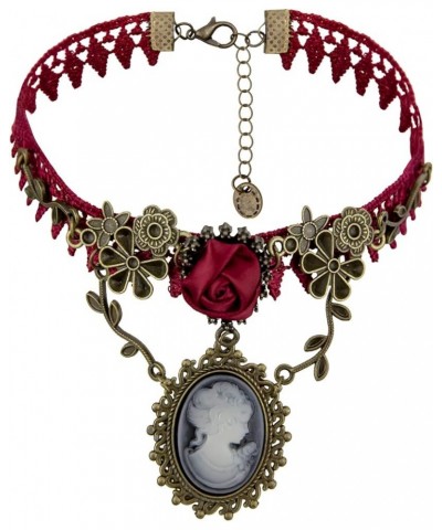 Vintage Princess Lolita Lace Victorian Necklace Bracelet Edwardian Vampire Gothic Choker Pendant Red2 $8.79 Necklaces