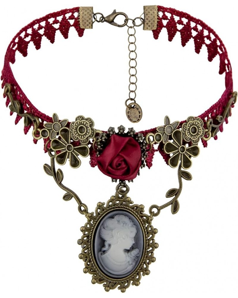 Vintage Princess Lolita Lace Victorian Necklace Bracelet Edwardian Vampire Gothic Choker Pendant Red2 $8.79 Necklaces