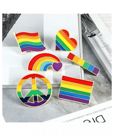 6 Piece/Set Rainbow Bridge Brooch Pin Colorful Heart Flag Peace Sign Brooch Pin 6 piece $6.37 Brooches & Pins