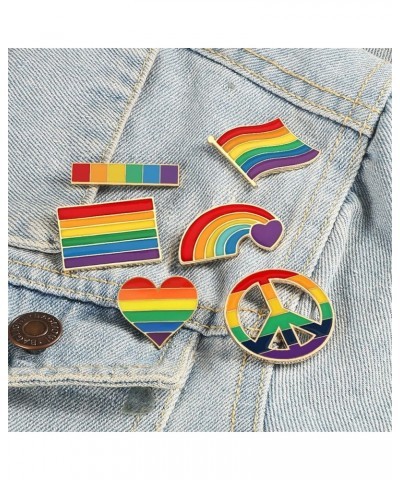 6 Piece/Set Rainbow Bridge Brooch Pin Colorful Heart Flag Peace Sign Brooch Pin 6 piece $6.37 Brooches & Pins