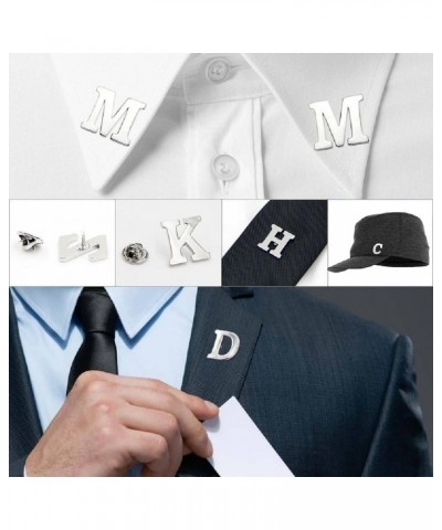 Mens Business Letters Collar Brooch Pins 26 Alphabet Monogram Collar pin Suit Lapel Pin Badge for Husband S $7.64 Brooches & ...