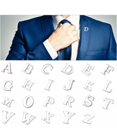 Mens Business Letters Collar Brooch Pins 26 Alphabet Monogram Collar pin Suit Lapel Pin Badge for Husband S $7.64 Brooches & ...