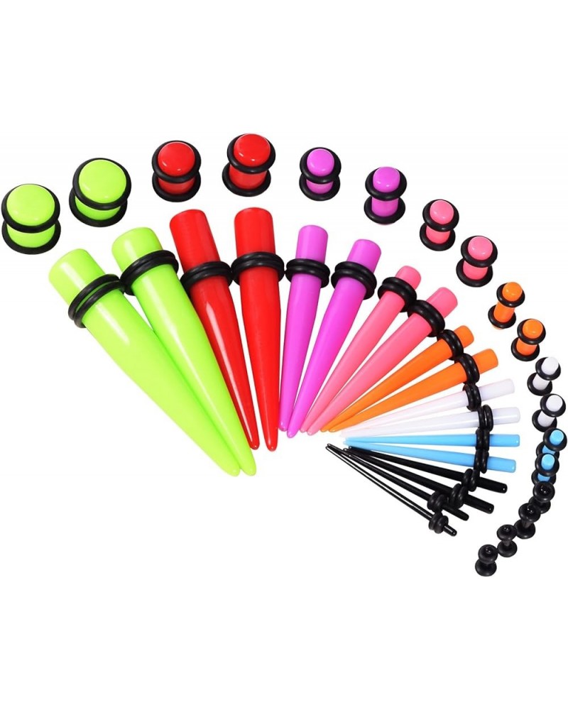 36 PCS Small Gauges Set Acrylic Tapers Tunnels Kit Piercing Earrings with O-rings 12G-00G Mixed Colors $7.49 Body Jewelry