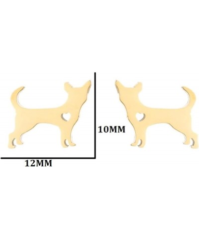 4 Pairs Stainless Steel Dog Stud Earrings for Women Girls Cute Small Tiny Gold Silver Animal Puppy Corgi Dog Dachshund Kitten...