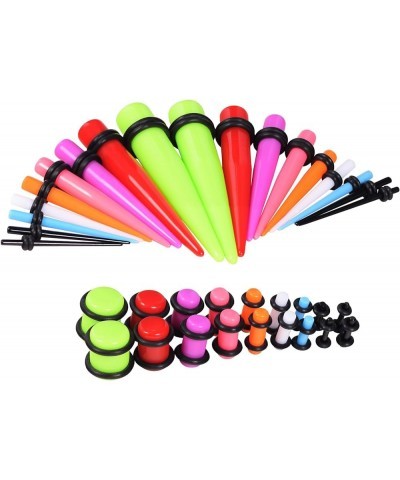 36 PCS Small Gauges Set Acrylic Tapers Tunnels Kit Piercing Earrings with O-rings 12G-00G Mixed Colors $7.49 Body Jewelry